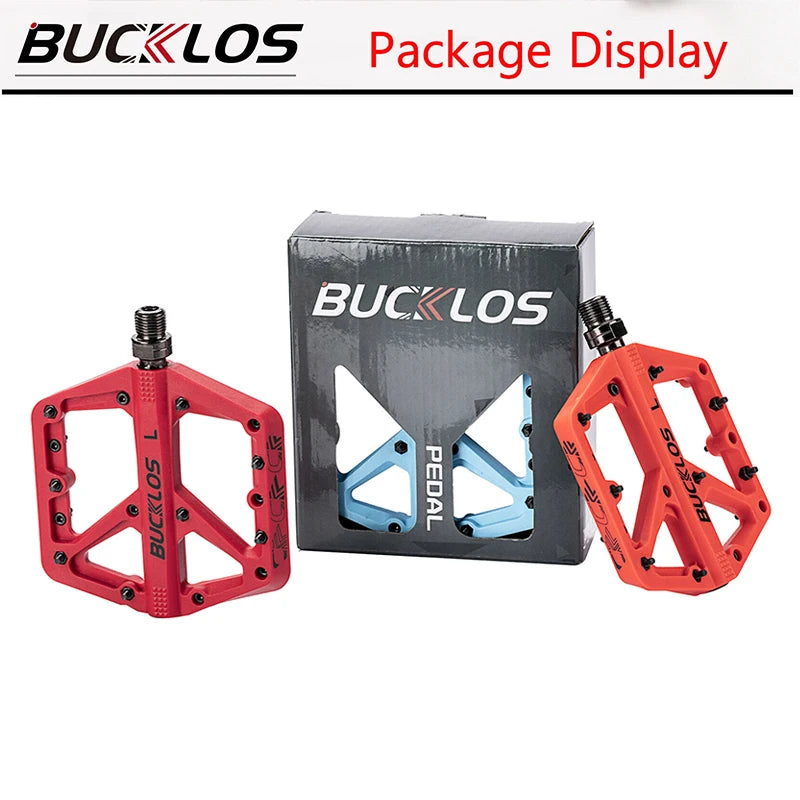 BUCKLOS Pedals DU Bearing Bicycle Pedal Platform Ultralight Nylon Road Mountain Bike Pedal Non-slip MTB Flat Pedals Bicycle Part
