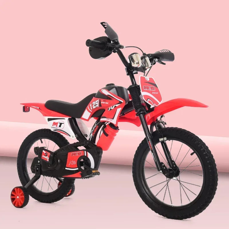 Children's Comfortable & Safe Walker Bicycle - 12/14/16 Inch Simulation Motorcycle Bicycle for Kids' Early Riding Training