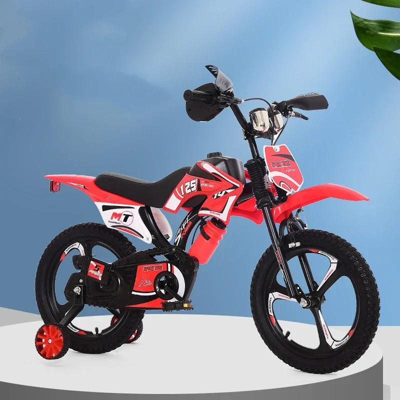 Children's Comfortable & Safe Walker Bicycle - 12/14/16 Inch Simulation Motorcycle Bicycle for Kids' Early Riding Training