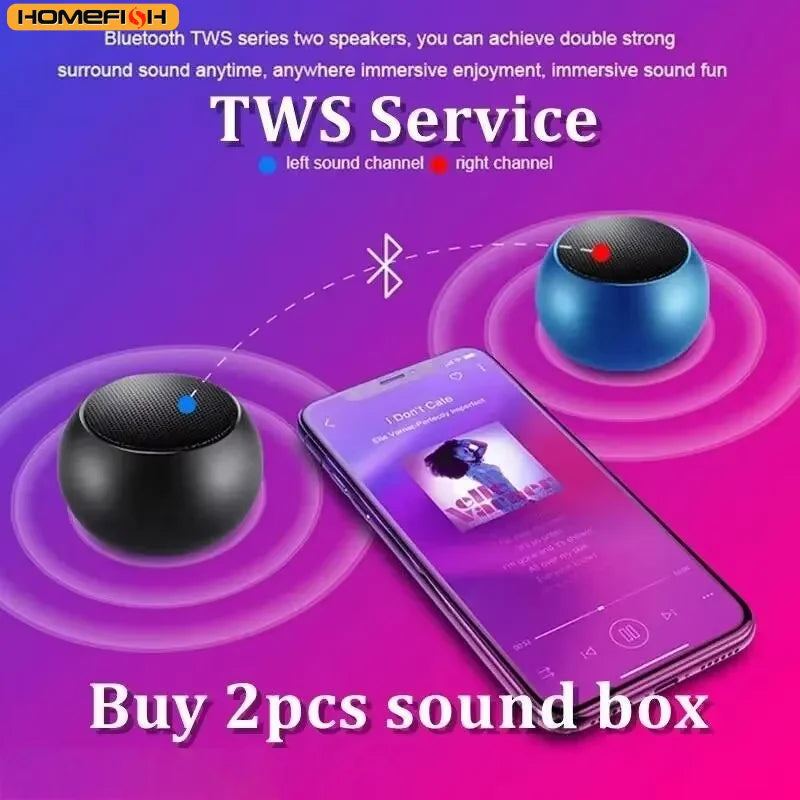 Wireless Bluetooth Speaker Portable Small Steel Gun Metal Heavy Stereo Surround Subwoofer Outdoor Mini Bluetooth Small Speaker