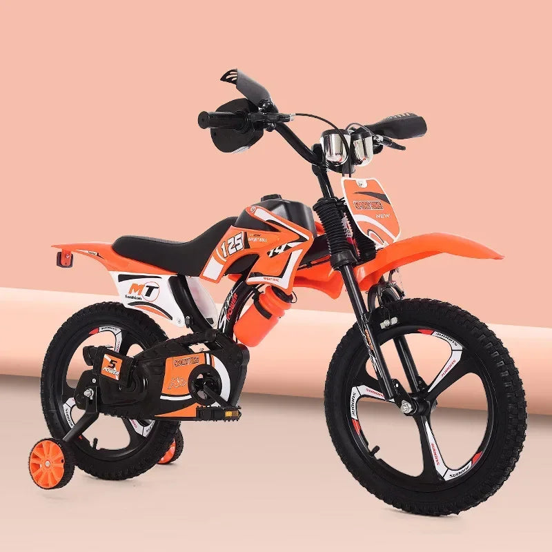 Children's Comfortable & Safe Walker Bicycle - 12/14/16 Inch Simulation Motorcycle Bicycle for Kids' Early Riding Training