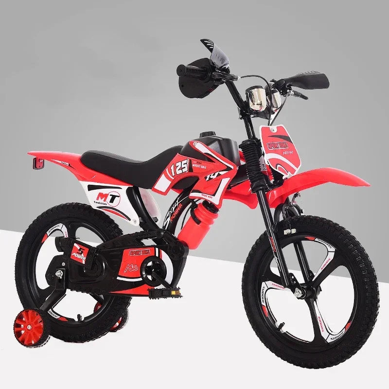 Children's Comfortable & Safe Walker Bicycle - 12/14/16 Inch Simulation Motorcycle Bicycle for Kids' Early Riding Training